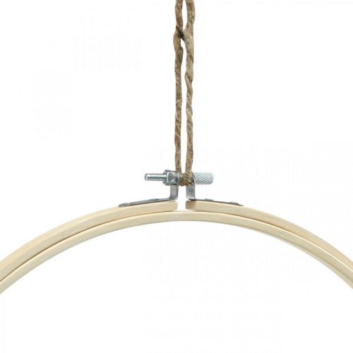 Produkt Drewniany pierścionek okrągły, ręcznie robiony, ramka do haftu, DIY, styl boho Ø24cm