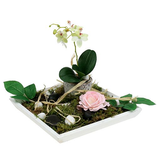 Floristik24 Miska drewniana 25cm x 25cm w kolorze białym