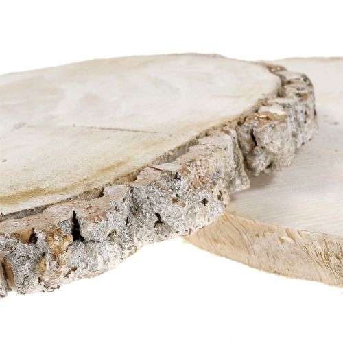 Floristik24 Krążek drewniany myty na biało 13cm - 15cm 2szt
