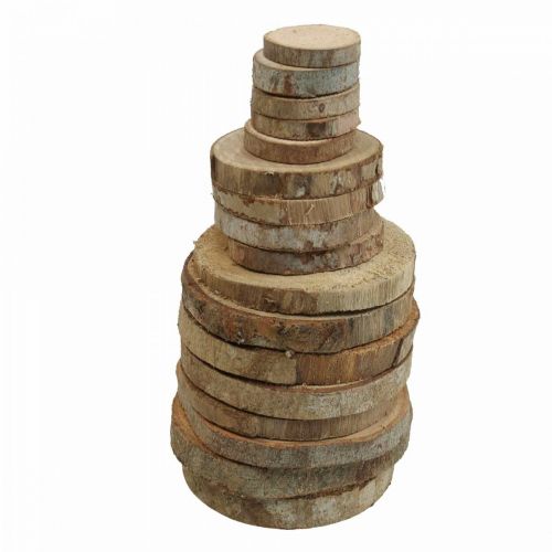 Floristik24 Krążki drewniane 3,5cm - 9cm naturalne 300g