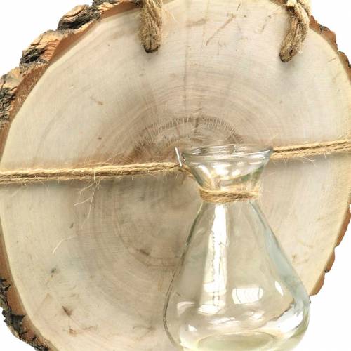 Floristik24 Drewniany krążek z wazonem do zawieszenia Ø22cm