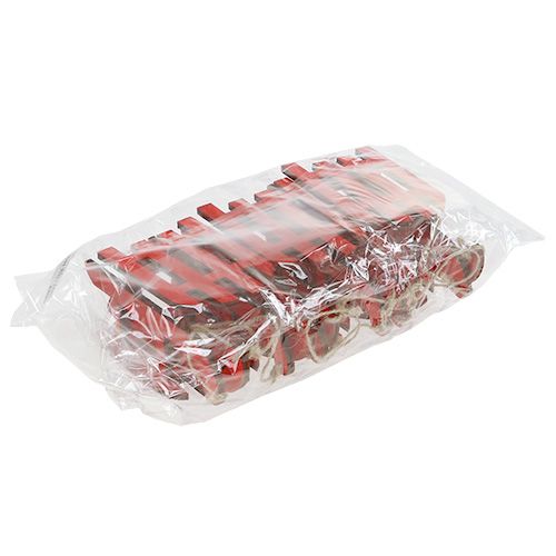 Floristik24 Sanki drewniane do zawieszenia czerwone 15cm 6szt.