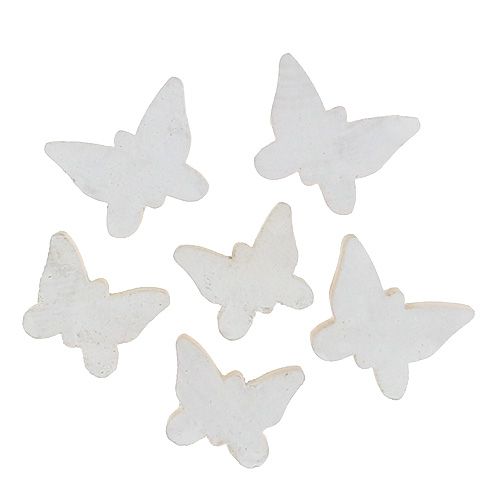Produkt Drewniany motyl biały 2,8 cm - 3,3 cm 28 sztuk