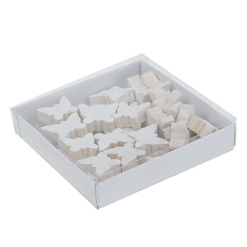 Produkt Drewniany motyl biały 2,8 cm - 3,3 cm 28 sztuk