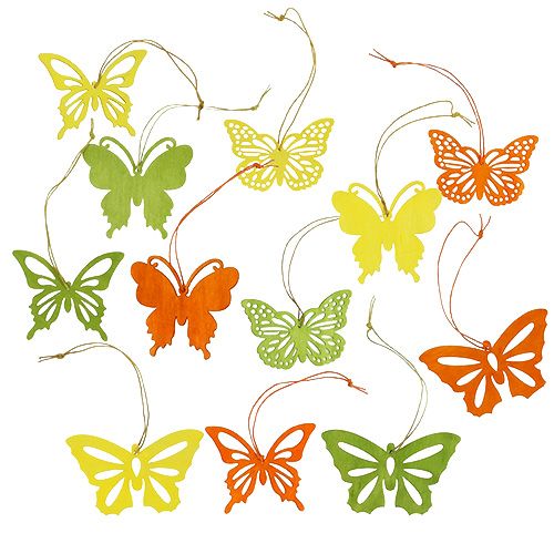 Motylki drewniane do zawieszenia 8cm - 10cm 24szt.