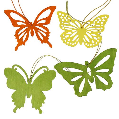 Floristik24 Motylki drewniane do zawieszenia 8cm - 10cm 24szt.