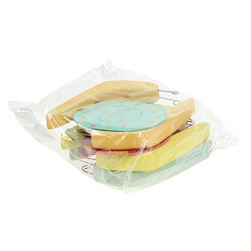 Floristik24 Ślimak drewniany 10,5 x 9cm kolorowy 6szt.