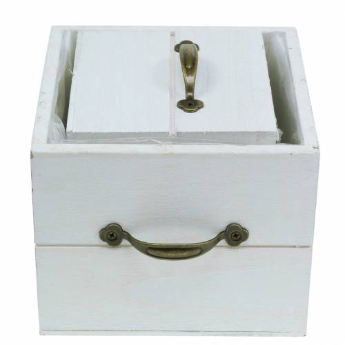 Produkt Donica drewniana szuflada biała 15x15/12x12cm zestaw 2 szt
