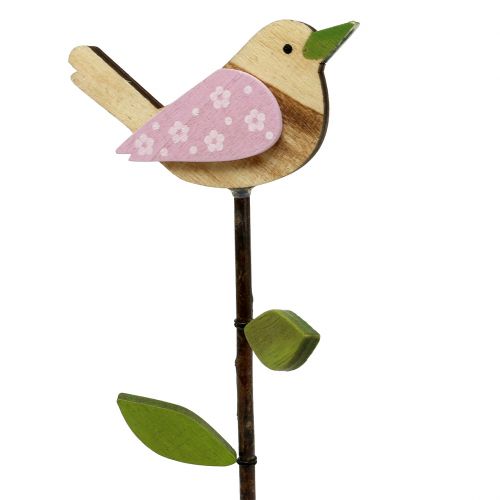 Floristik24 Drewniany korek ptaszek kolorowy L30cm 9szt.