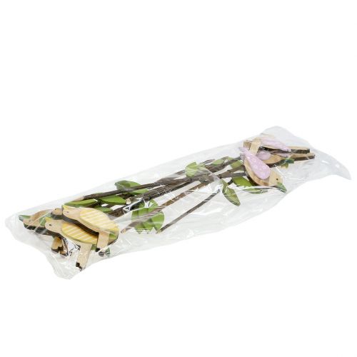 Floristik24 Drewniany korek ptaszek kolorowy L30cm 9szt.