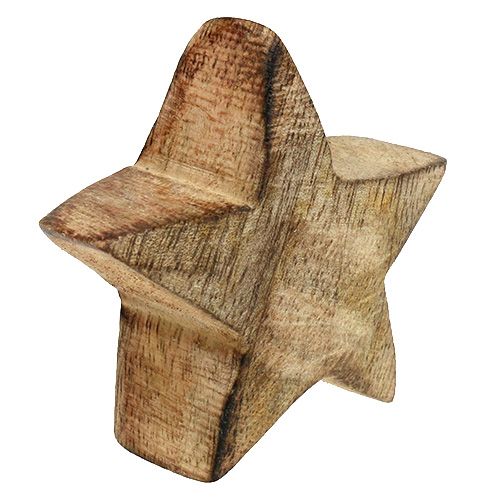 Floristik24 Gwiazda drewniana natura 5cm - 6cm w pudełku 12szt.