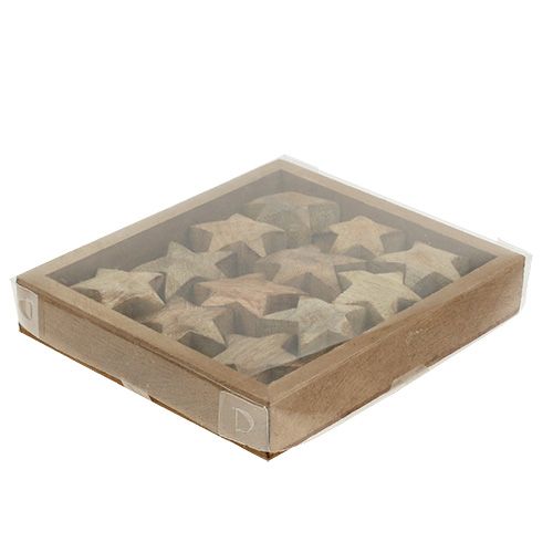 Floristik24 Gwiazda drewniana natura 5cm - 6cm w pudełku 12szt.