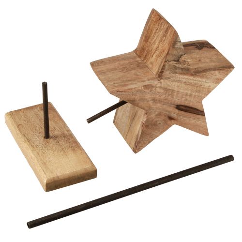 Produkt Drewniana gwiazda naturalna z dekoracją w kształcie gwiazdy w kształcie pręta 20x9,5x50cm