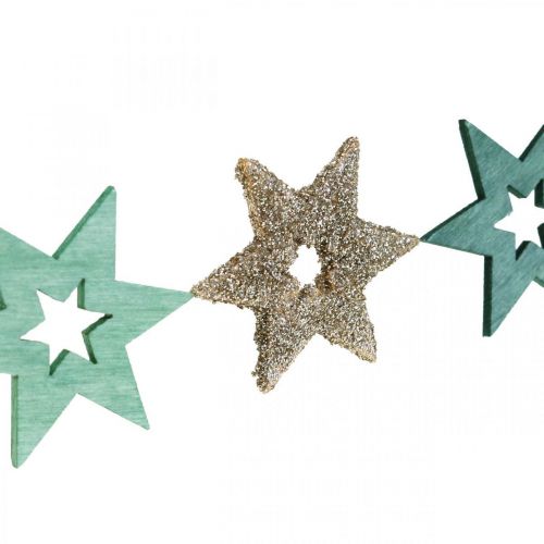 Produkt Dekoracja rozproszona drewniana gwiazda zielona, brokatowa poinsecja mix 4cm 72 szt