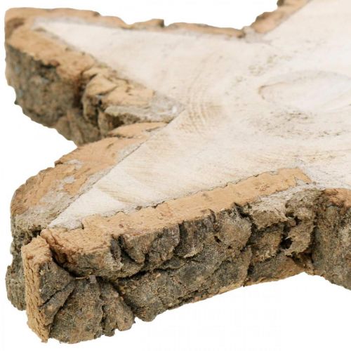 Floristik24 Taca z plastra drzewa, Boże Narodzenie, gwiazdka ozdobna, drewno naturalne Ø20cm