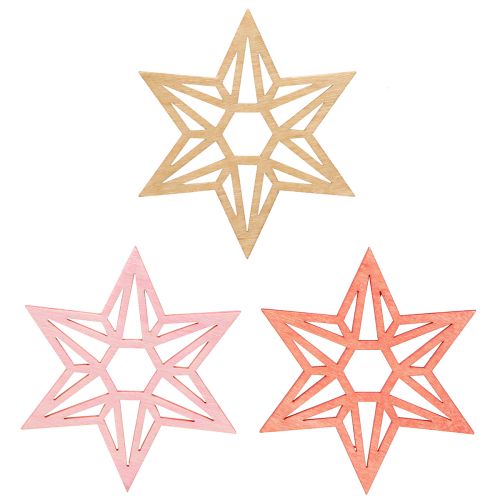 Produkt Gwiazdki drewniane Dekoracja świąteczna gwiazdki drewniane pomarańczowe 8cm 16 szt