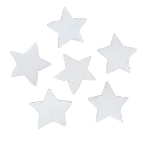 Floristik24 Gwiazdki drewniane 5cm białe 16 szt