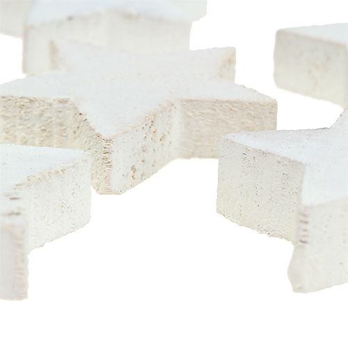 Floristik24 Gwiazdki drewniane 5cm białe 16 szt