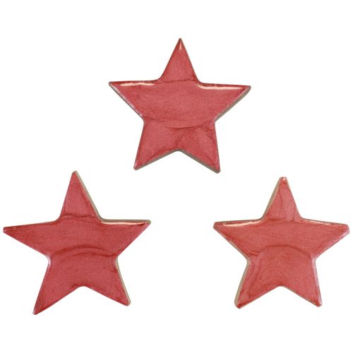 Produkt Drewniana dekoracja gwiazdek Ozdoba świąteczna gwiazdki różowy połysk Ø5cm 8 szt
