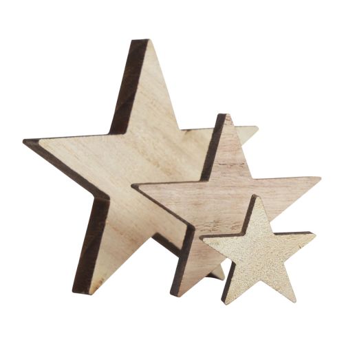Produkt Drewniane gwiazdki dekoracja rozproszona świąteczna naturalna 3/5/7cm 29 szt