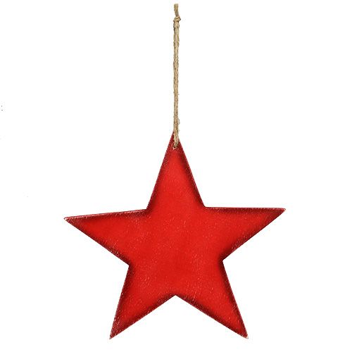 Floristik24 Gwiazdy drewniane do zawieszenia 30cm czerwone 3szt.
