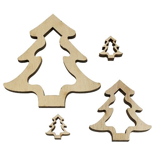 Floristik24 Drewniana dekoracja choinkowa naturalna 2cm - 8cm 32 szt
