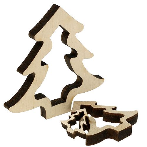 Floristik24 Drewniana dekoracja choinkowa naturalna 2cm - 8cm 32 szt