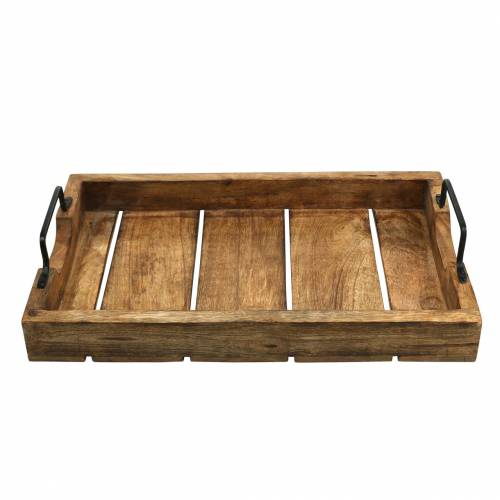 Floristik24 Taca drewniana z uchwytami Mango Antique Look 38,5×25cm