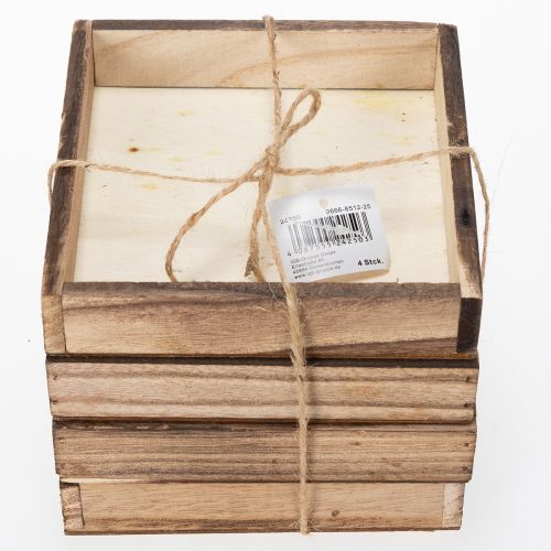 Produkt Drewniana taca, rustykalny design, idealna do dekoracji domu lub biura, 15 cm, 4 sztuki