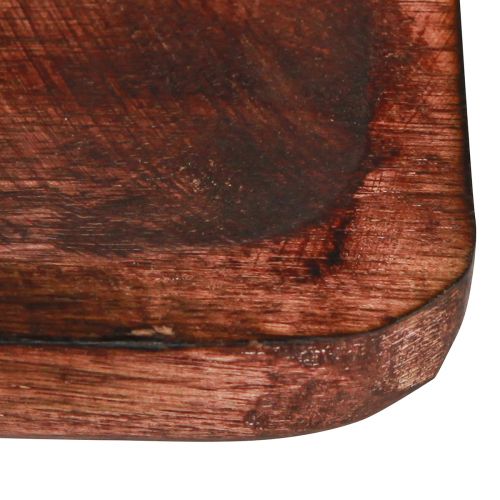 Produkt Taca drewniana ozdobna taca prostokątna ciemnobrązowa szkliwiona 30×25cm
