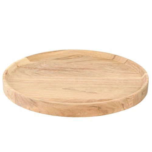 Produkt Okrągła drewniana taca wykonana z naturalnego drewna akacjowego Ø30cm W2,5cm