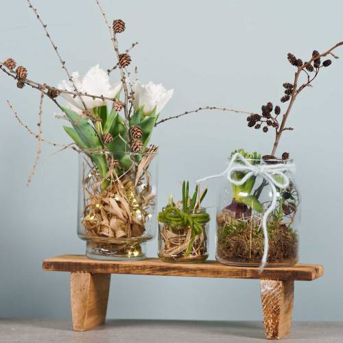 Floristik24 Taca drewniana z nóżkami natura 58cm H10cm