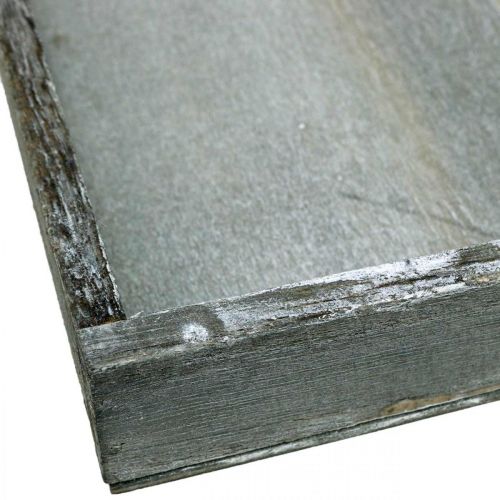 Produkt Taca drewniana kwadratowa szara, biała dekoracja stołu Shabby Chic 24,5×24,5cm