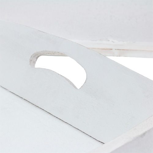 Floristik24 Taca drewniana 2 komplety 42x28/35,5x24cm Biała