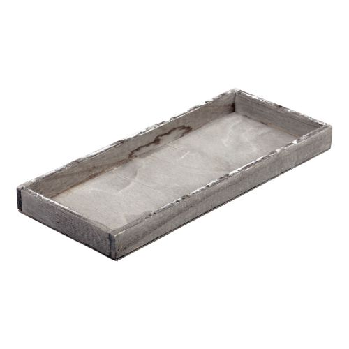 Floristik24 Taca drewniana vintage kwadratowa taca dekoracyjna drewno szara 35×15×3cm