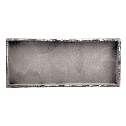 Floristik24 Taca drewniana vintage kwadratowa taca dekoracyjna drewno szara 35×15×3cm