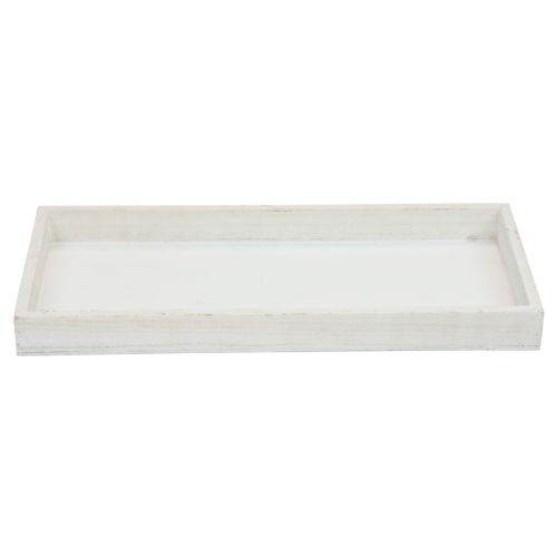 Floristik24 Taca drewniana biała taca dekoracyjna shabby chic z drewna 35×15×3cm
