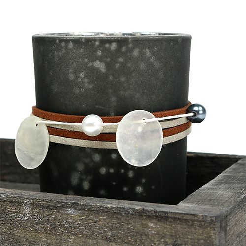 Floristik24 Drewniana taca z 3 słoikami na tealight Grey, Silver