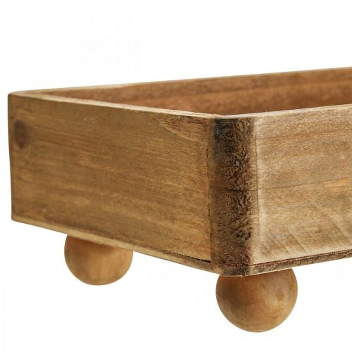Floristik24 Drewniana taca Prostokątna taca dekoracyjna z nóżkami 34×14×7cm
