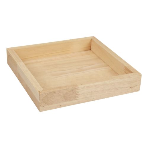 Floristik24 Taca drewniana ozdobna taca drewniana kwadratowa naturalna 25×25×3,5cm