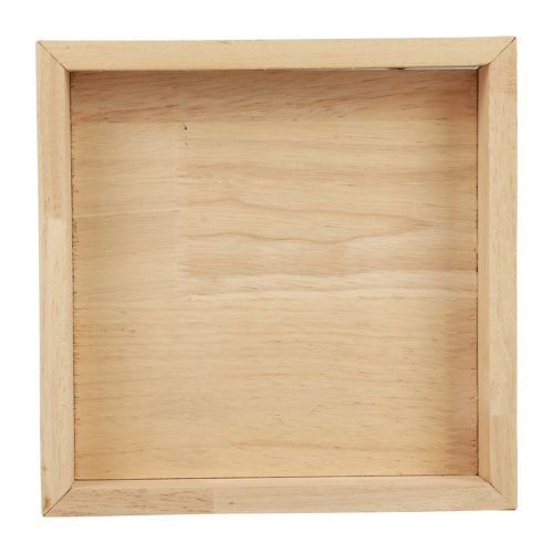 Floristik24 Taca drewniana ozdobna taca drewniana kwadratowa naturalna 25×25×3,5cm