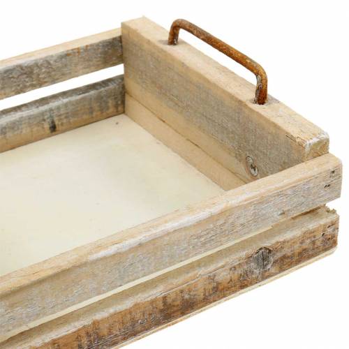 Floristik24 Taca drewniana z uchwytami kwadratowa 30×30/24×24/18×18cm zestaw 3