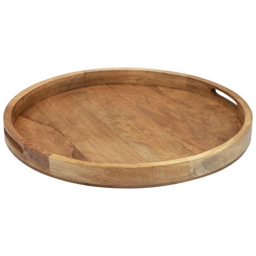 Floristik24 Drewniana taca okrągła taca do serwowania z naturalnego drewna mango Ø48cm W4cm