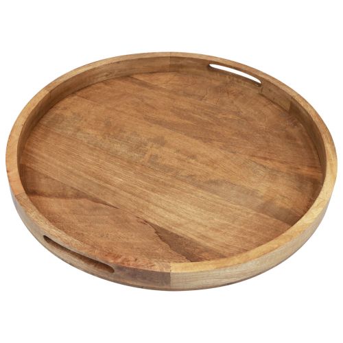 Floristik24 Drewniana taca okrągła taca do serwowania z naturalnego drewna mango Ø48cm W4cm