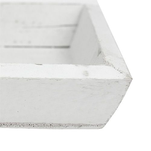 Floristik24 Taca drewniana biała dł.57,5cm szer.16cm wys.3cm 1szt