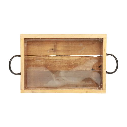 Produkt Taca drewniana z uchwytami Taca ozdobna naturalna czarna 35×22,5cm
