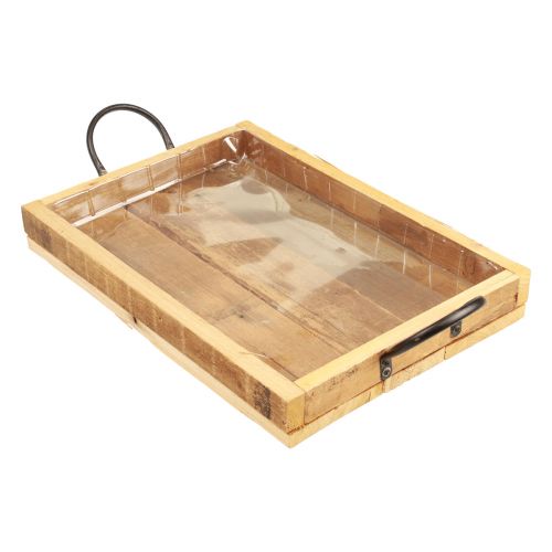 Produkt Taca drewniana z uchwytami Taca ozdobna naturalna czarna 35×22,5cm