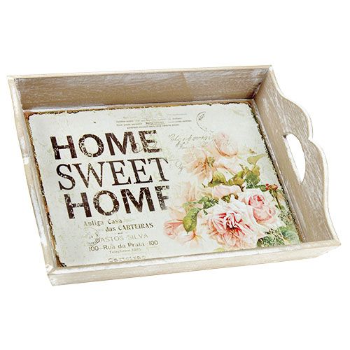 Floristik24 Drewniana taca z tekstem Home Sweet Home