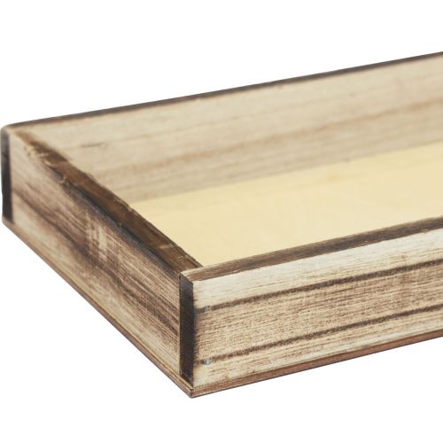Floristik24 Taca drewniana płomieniowana dekoracyjna taca dekoracja stołu rustykalna 20×10×3cm