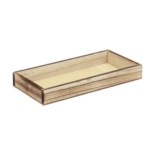 Floristik24 Drewniana taca dekoracyjna płomieniowana, dekoracyjna taca na stół w stylu rustykalnym 24×12×3cm